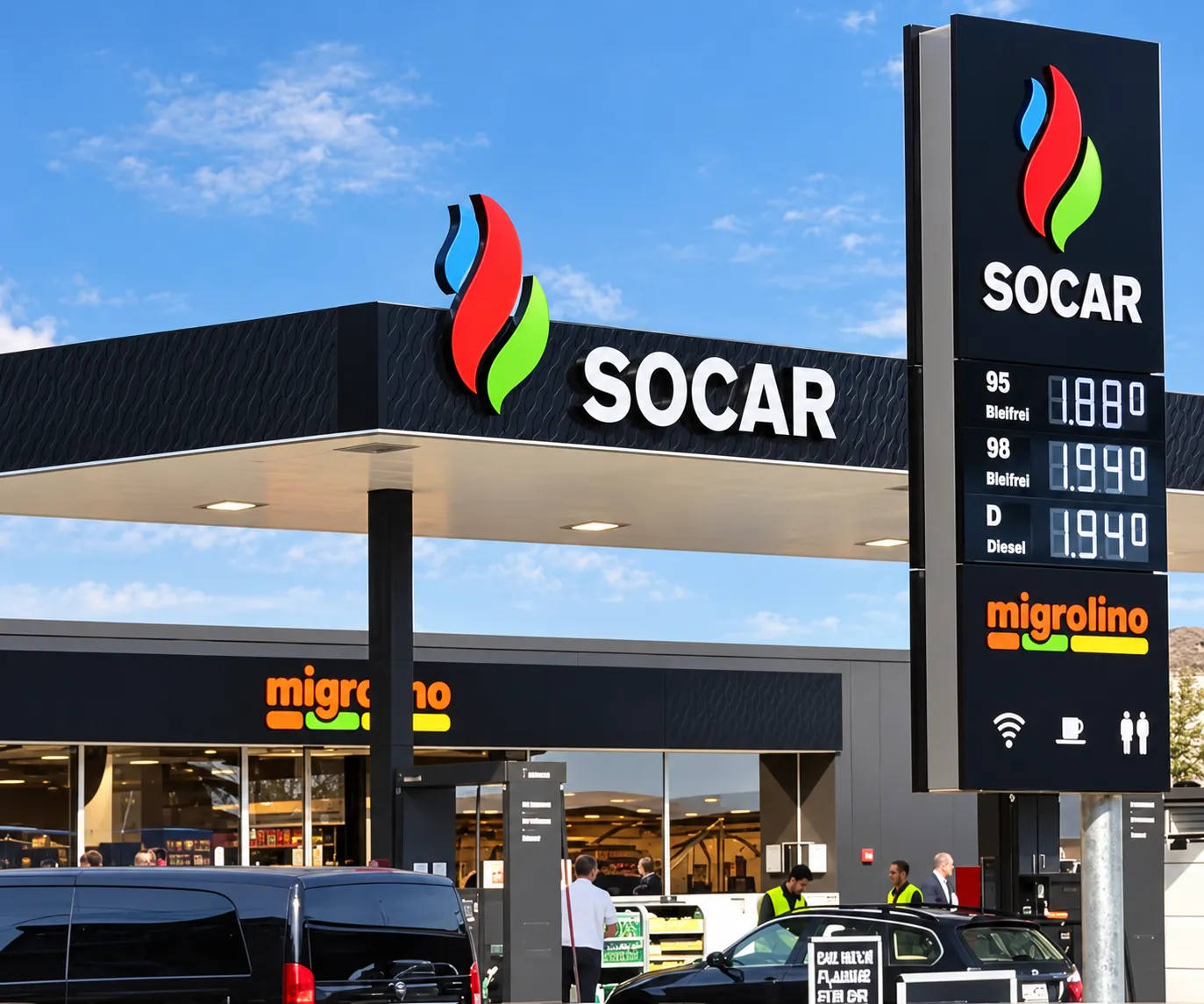 SOCAR istasyonu ve market alanı